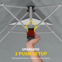 Outsunny 3 x 3 m Pop Up Gazebo with Wheels, UPF50+ One-Touch Outdoor Garden Party Tent Marquee Wedding Awning Canopy, White(m-5)