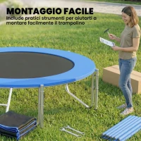 SPORTNOW Trampolino 305 cm con rete di protezione e scaletta per esterni.(m-8)