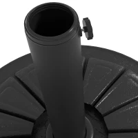 Outsunny Umbrella Base, Heavy Duty Concrete Base Holder with Steel Pole, Round Parasol Stand for Patio, Outdoor, Garden, Black(m-8)