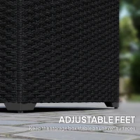Outsunny 253L Garden Storage Box, Rattan Deck Box with Zipped Liner, Safe Pneumatic Rod, Patio Storage Container, Black(m-8)