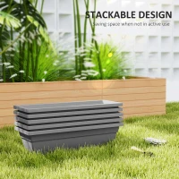 Outsunny Zestaw 5 doniczek plastikowych, 59 x 21 x 16 cm, stakowalne(m-5)