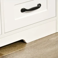 HOMCOM Sideboard Kommode Anrichte, Modernstil, 4 Schubladen, 1 Schrank, 105 cm x 40 cm x 76 cm, Weiß(m-7)