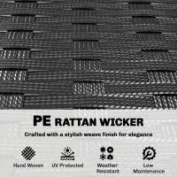 Outsunny 3 Piece Rattan Bistro Set, PE Wicker Garden Furniture Conversation Set with 2 Tier Glass-Top Table, Chairs, Cream White(m-7)