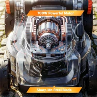 Outsunny 18V Cordless Lawnmower with 2 x 4Ah Batteries, Battery Lawn Mower with 34cm Cutting Width, Mulching Feature(m-5)