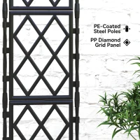 Outsunny Foldable Garden Trellis, Lattice Climbing Support Trellis for Garden, DIY Assembly, 85 x 197 cm, Black(m-6)