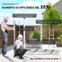 Outsunny Capanno attrezzi in metallo, resistente alle intemperie e anti-ruggine, richiudibile a chiave,  2,40 x 2,06 x 1,98 m, Grigio chiaro(m-4)