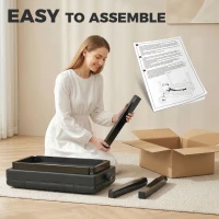 HOMCOM Sgabello per Pianoforte con Altezza Regolabile e Contenitore in Legno e Finta Pelle, 63x35x46-56cm, Nero(m-8)