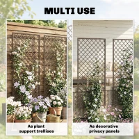 Outsunny Garden Trellis, Decorative Trellis Panels for Climbing Outdoor Plants, Natural Wood Finish(m-7)