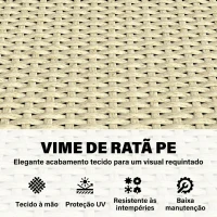 Outsunny Floreira com Treliça em Vime Floreira Grande com Forro para Plantas Trepadeiras 80x30x163 cm Bege(m-6)