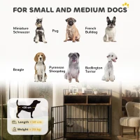 PawHut Dog Crate Furniture, Dog Cage with Rotatable Feeding Station and Storage Shelves, End Side Table Indoor Pet Kenne(m-8)