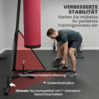 SPORTNOW Bokszakstandaard 185-231 cm hoogteverstelbaar vrijstaande bokszakhouder met driehoekige basis en gewichtenhouder(m-6)