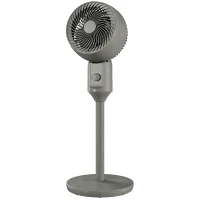 HOMCOM Air Circulator Fan Pedestal Cooling Fan with 3 Speed and Carry Handle, 9 Inch, Grey(m-11)