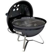 Outsunny Barbacoa de Carbón Portátil Barbacoa de Carbón Redonda Tapa con Soporte Rejilla Ventilación Ajustable Ø41x44 cm Negro