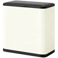 HOMCOM 8L Hanging Kitchen Bin, Rubbish bin with Lid and Removable Inner Bucket for Kitchen Cabinet Door, Under Sink, Office(m-11)
