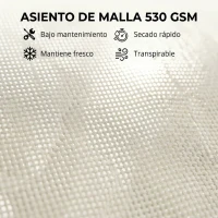 Outsunny Conjunto de 2 Tumbonas Reclinables con Ruedas Respaldo Ajustable 4 Niveles Estructura de Aluminio Tela Textilene Beige(m-7)