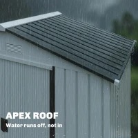 Outsunny Casetta Porta Utensili in Acciaio, Capanno da Giardino con Porte Scorrevoli, 213x130x185 cm, Bianco(m-7)