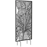 Outsunny Raumteiler 65 x 130 cm Freistehend Hängend Paravent, Trennwand Sichtschutz aus Metall Schwarz(m-11)