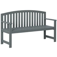 Outsunny 2-Sitzer Gartenbank Holz, wetterfest Sitzbank, Gartenmöbel mit Rückenlehnen, 240 kg belastbar 143 x 51 x 85 cm, Grau(m-11)