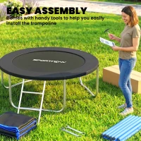 SPORTNOW Trampoline Extérieur Ø183 cm Trampoline pour Enfants +6 Ans Adultes avec Filet de Sécurité Échelle de 2 Marches Noir(m-5)