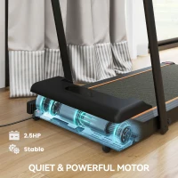 SPORTNOW 2.5HP Walking Pad, 1-6km/h Folding Treadmill with Remote Control and LED Display for Home Gym Office, Orange(m-4)