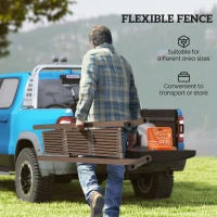 Outsunny Expanding Trellis Fence, Freestanding Movable Fence, Foldable Garden Screen Panel, 250 x 103.5 cm, Dark Brown(m-4)