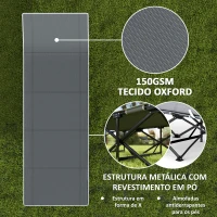 Outsunny Cama Dobrável de Campismo com Colchão Removível, Apoio de Cabeça e Bolsa de Transporte, 186x68x37 cm, Cinzento Escuro(m-6)