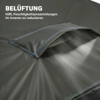 Outsunny Beschermhoes voor tuinmeubelen - winterbestendig, waterdicht, winddicht, anti-UV, 420D Oxford-stof, 180x120x74cm, Zwart(m-6)