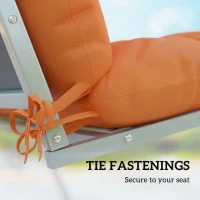 Outsunny Outdoor Seat Cushions Back Cushion with 2 Pillows, Water Repellent Seat Pads for 3-Seater Chair, Orange(m-5)