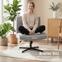 HOMCOM Drehbarer Akzentstuhl, Samtgepolsterter Lounge-Sessel mit Höhenverstellung für Wohnzimmer, Büro, Grau(m-5)