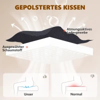 HOMCOM 3D Knet-Massage-Bürostuhl mit Fußstütze, verstellbarer Computerstuhl mit hoher Rückenlehne, Leathaire-Polsterung, Schwarz(m-6)