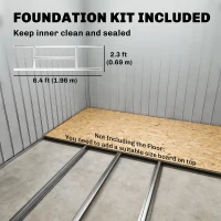 Outsunny Casetta Porta Utensili in Acciaio, Capanno da Giardino con Porte Scorrevoli, 213x130x185 cm, Bianco(m-6)