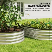 Outsunny Hochbeet Metall 2er Set 135 x 90 x 30cm Oval Hochbeete mit Gummistreifen(m-4)