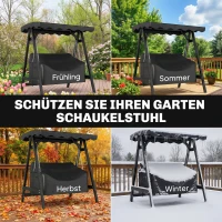 Outsunny 2-Sitzer Gartenschaukel-Abdeckung, wasserdichte Schutzhülle, winddicht und UV-beständig, 420D Oxford-Stoff(m-4)