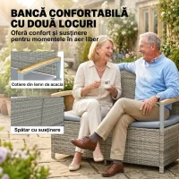 Outsunny bancă ladă poliratan împletit(m-7)