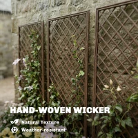 Outsunny Garden Trellis, Decorative Trellis Panels for Climbing Outdoor Plants, Natural Wood Finish(m-6)