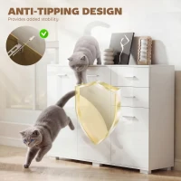 HOMCOM Sideboard, Modern Storage Cabinet with 2 Drawers, 3 Doors and Adjustable Shelves, High Gloss White(m-6)