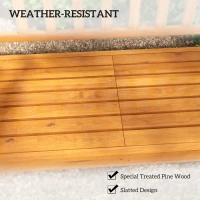 Outsunny Wooden Bench with Liftable Middle Table, Outdoor Bench, Patio Loveseat for Porch, Garden, Seats 2-3 People(m-5)