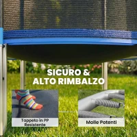 SPORTNOW Trampolino 305 cm con rete di protezione e scaletta per esterni.(m-6)