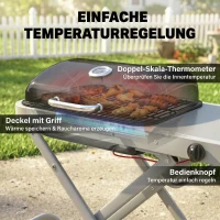 Outsunny Houtskoolgrill Draagbare bolgrill met dekselgreep verstelbare ventilatiesleuven voor Barbecue 41x41x44 cm Zwart(m-6)
