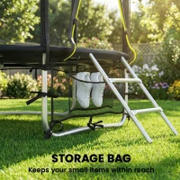 SPORTNOW Trampoline Extérieur Ø183 cm Trampoline pour Enfants +6 Ans Adultes avec Filet de Sécurité Échelle de 2 Marches Noir(m-4)