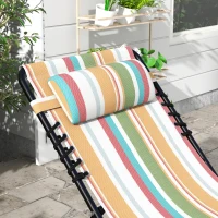 Outsunny Set of Two Folding Sun Loungers, with Four-Position Backs - Multicoloured(m-8)