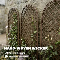 Outsunny Garden Trellis, Decorative Trellis Panels for Climbing Outdoor Plants, Vegetables, Vines, Flowers, Natural Wood Finish(m-6)