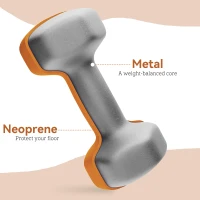 SPORTNOW 2 x 1.5kg Hexagonal Dumbbells Weights Set with Non-Slip Grip for Home Gym Workout, Orange(m-5)