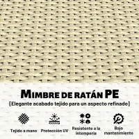 Outsunny Jardinera con Enrejado de Ratán Jardinera Exterior Grande con Macetero para Plantas Trepadoras 80x30x163 cm Beige(m-6)