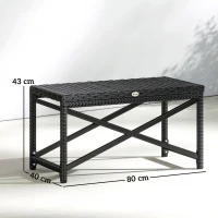 Outsunny Outdoor Coffee Table Side Table with X-Shape Frame for Patio, Balcony, Black(m-3)