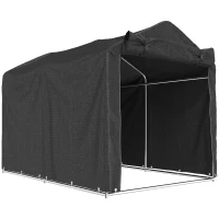 Outsunny Garagenzelt, wasserdicht Zeltgarage mit Tür, UV-beständig 220 x 157 x 165 cm Schwarz(m-1)