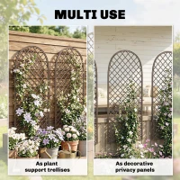 Outsunny Garden Trellis, Decorative Trellis Panels for Climbing Outdoor Plants, Vegetables, Vines, Flowers, Natural Wood Finish(m-7)