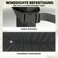 Outsunny Beschermhoes voor tuinmeubelen - winterbestendig, waterdicht, winddicht, anti-UV, 420D Oxford-stof, 180x120x74cm, Zwart(m-5)