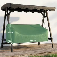 Outsunny 3-Sitzer Gartenschaukel-Abdeckung, wasserdichte Schutzhülle, winddicht und UV-beständig, 420D Oxford-Stoff(m-3)