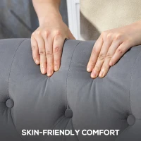 HOMCOM Wingback Accent Chair, Retro Upholstered Button Tufted Occasional Chair for Living Room and Bedroom, Light Grey(m-6)